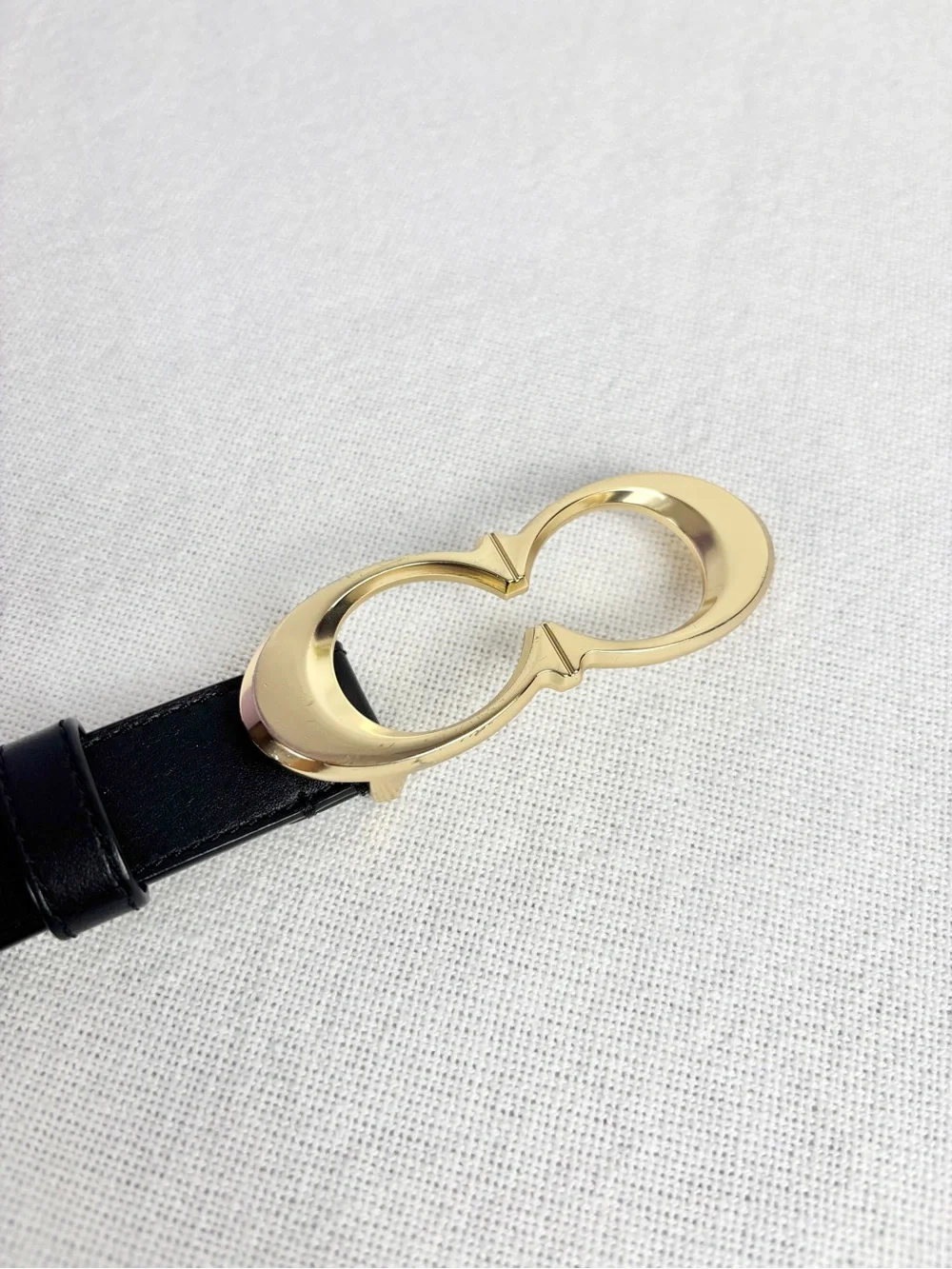 Coach Signature Buckle Belt 25mm Size Large Good Condition Black & Gold Leather